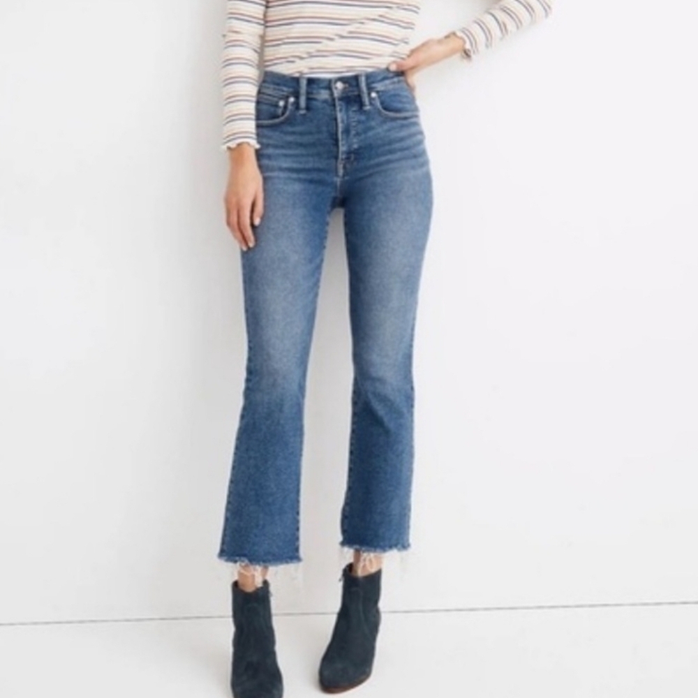 Madewell 10" High Rise Demi Boot Blue Jeans